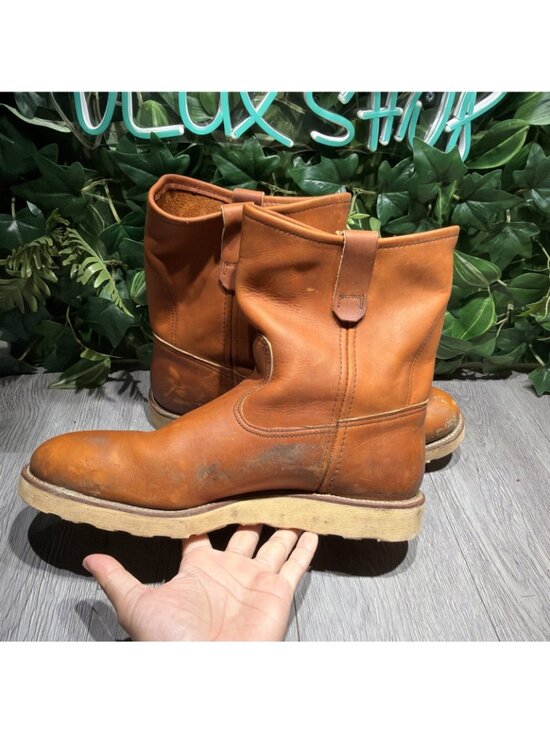 RED WING 866 PECOS Traction Tred Pull On Leather Work Boots Mens 12 B USA Brown main image 8